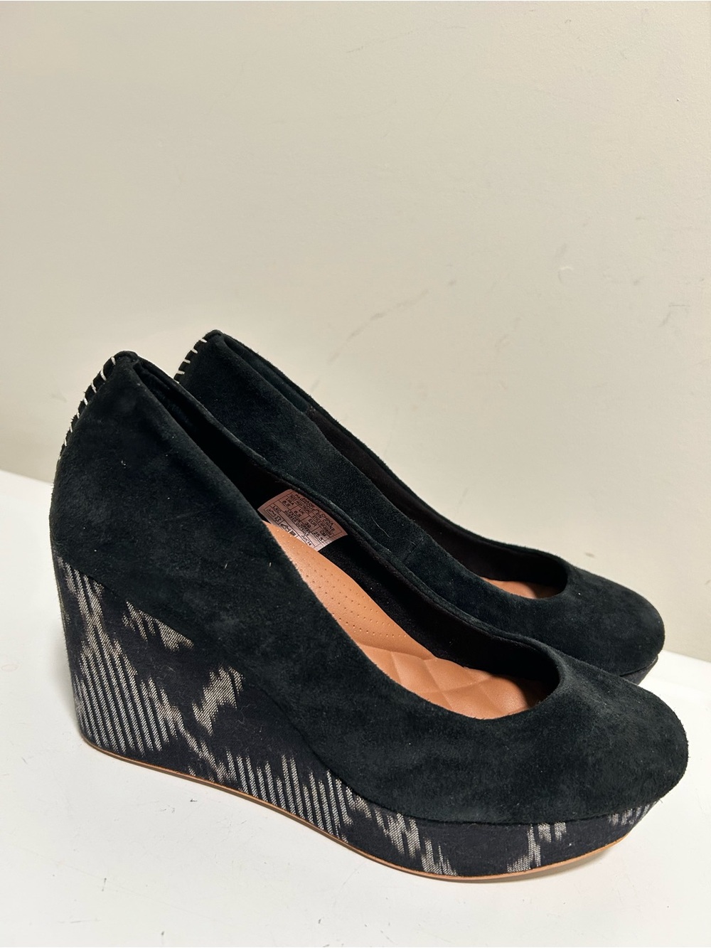 Reef High Tropic Suede Platform Wedges Black Size 8.5